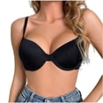 thumbnail image 2 of FITORON Wireless Seamless Bra for Women Front Closure T-Shirt Bra Full Coverage Comfort Everyday Shimmer Bra Black Beige Gold,Size 80C, 2 of 9