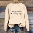 thumbnail image 2 of Ediodpoh Women's Funny Mom Life Print Crewneck Long Sleeve Pullover sweatshirts for women Tops Beige XL, 2 of 3