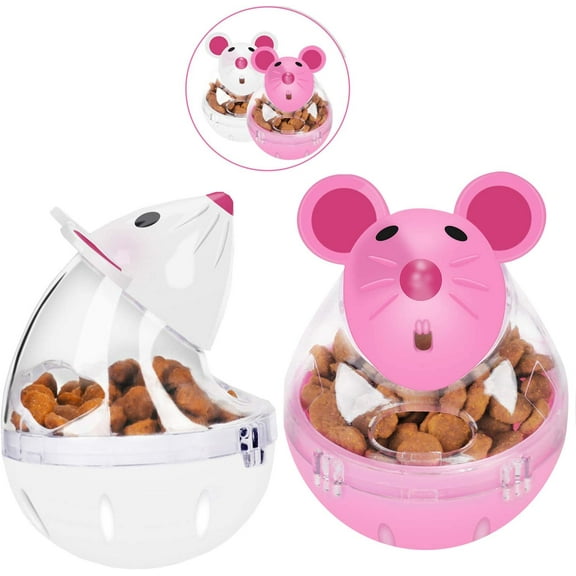 SPRING PARK Small Cat Slow Feeder Cat Food Ball Mice Plastic Shaped Pet Treat Ball Cat Food Toy Ball Pet Food Ball