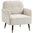 thumbnail image 1 of HOMCOM Accent Chair with Tufted Backrest and Thick Cushion, Cream White, 1 of 10