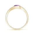 thumbnail image 2 of ANGARA Natural Semi Bezel-Set Solitaire Round Amethyst Bypass Ring in 14K Yellow Gold for Women (Size-6mm) | February Birthstone, Birthday, Anniversary, Jewelry Gift for Women | Natural Amethyst Ring, 2 of 8