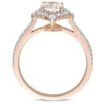 thumbnail image 4 of Everly Women's Morganite and Sapphire 10k Rose Gold Ring, 4 of 8