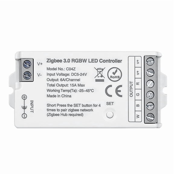 Tuya Zigbee 3.0 RGBW Controller TUYA Smart Life APP Control Dimmer Light Strip Controller,1 x light strip controller,White