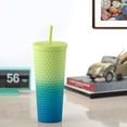 thumbnail image 3 of Mainstays 26 oz Double Wall Plastic Ombre Painting Textured Tumbler, Green, 3 of 6