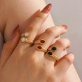 thumbnail image 2 of Open Ring Wide-Faced Vintage Index Finger Ring Distressed Texture Retro Style Stainless Steel Texture Stacking Finger Band Jewelry Gift, 2 of 8