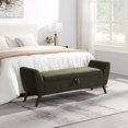 thumbnail image 2 of HOQBN 60" Modern Storage Bench with Mid-Centruy Wood Legs,Bench with Storage for Living Room, Bedroom Olive Green, 2 of 9