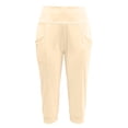 thumbnail image 6 of JIA JIA SHUANG Capri Pants for Women High Waisted Pull on Yoga Joggers Pants Slim Straight Leg Stretchy Workout Trousers with Side Pockets(Beige,Medium), 6 of 6