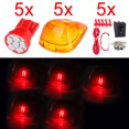 thumbnail image 3 of CCIYU QTY(5) Roof Running Light Cab Marker Amber Cover Top Lamp Lens + Wiring pack +168 921 Red 3020 SMD LED Fit 1999-2015 Replacement fit for Ford, 3 of 5