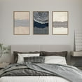 thumbnail image 4 of Large Navy Blue Abstract Shapes Framed Canvas Wall Art Set,Modern Tree Rings Wall Decor,Neutral Wooden Artwork for Living Room,Bedroom,Dining Room,Office -16"x24"x3, 4 of 6