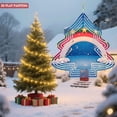 thumbnail image 2 of Stylish Metal Hanging Christmas Tree Wind Spinner - Snowy Landscape Design with Rainbow & Snowflakes for Garden Decor, 2 of 7