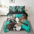 thumbnail image 2 of Castle Fairy Bull Skull Hunting Bedding Comforter Set 7pcs for Teens,Abstract Graffiti Splash Queen Bedding Sets Super Cozy,Western Farmhouse Cabin Queen Sheet Sets,Microfiber Bedroom Decor, 2 of 8