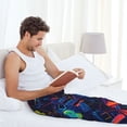 thumbnail image 5 of KLL Mens Pajama Pants for Men,Mens Lounge Pants,Funny Gifts for Men,Men's Pajama Bottoms Neon City Map -Small, 5 of 5