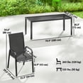thumbnail image 2 of 9-Piece Outdoor Dining Set with Tempered Glass Table & 8 Stackable Mesh Chairs, Weather-Resistant Powder-Coated Steel Patio Furniture for Garden, Backyard or BBQ, Black, 2 of 7