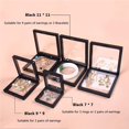 thumbnail image 2 of Jewelry Display PE Film Jewelry Storage Box Coin Gems Jewelry Storage Box Storage Cases Transparent Dustproof Exhibition Ring Case Black, 2 of 9