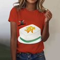 thumbnail image 2 of LUOGENLI T-shirts pour Femmes Classique Quotidien Manches Courtes Rétro Mahjong Tendance Décontracté Col Rond T-shirts 4TG Graphiques Saint-Valentin Rouge m, 2 of 4