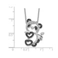 thumbnail image 2 of Synthetic Cubic Zirconia (CZ) (CZ) Panda Pendant Necklace in Sterling Silver with Chain, 2 of 4