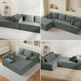 thumbnail image 2 of Reliancer Cloud Sectional Couch with L Shaped Chaise, 96.8" Modern Modular Sofa with 5 Pillows, Boneless Corduroy Upholstered Deep Seat Couches for Living Room Bedroom, Dark Gray, Left, 2 of 8