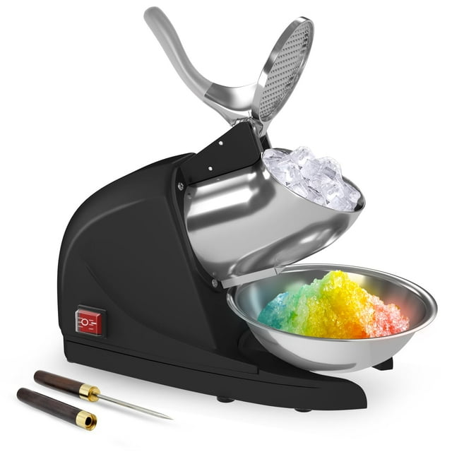 Shaved Ice Machine 380w Snow Cone Machine 3 Stainless Steel Blades Ice Shaver Machine Electric Ice Crusher 280lbs/hr Snow Cone Maker for Home and Com