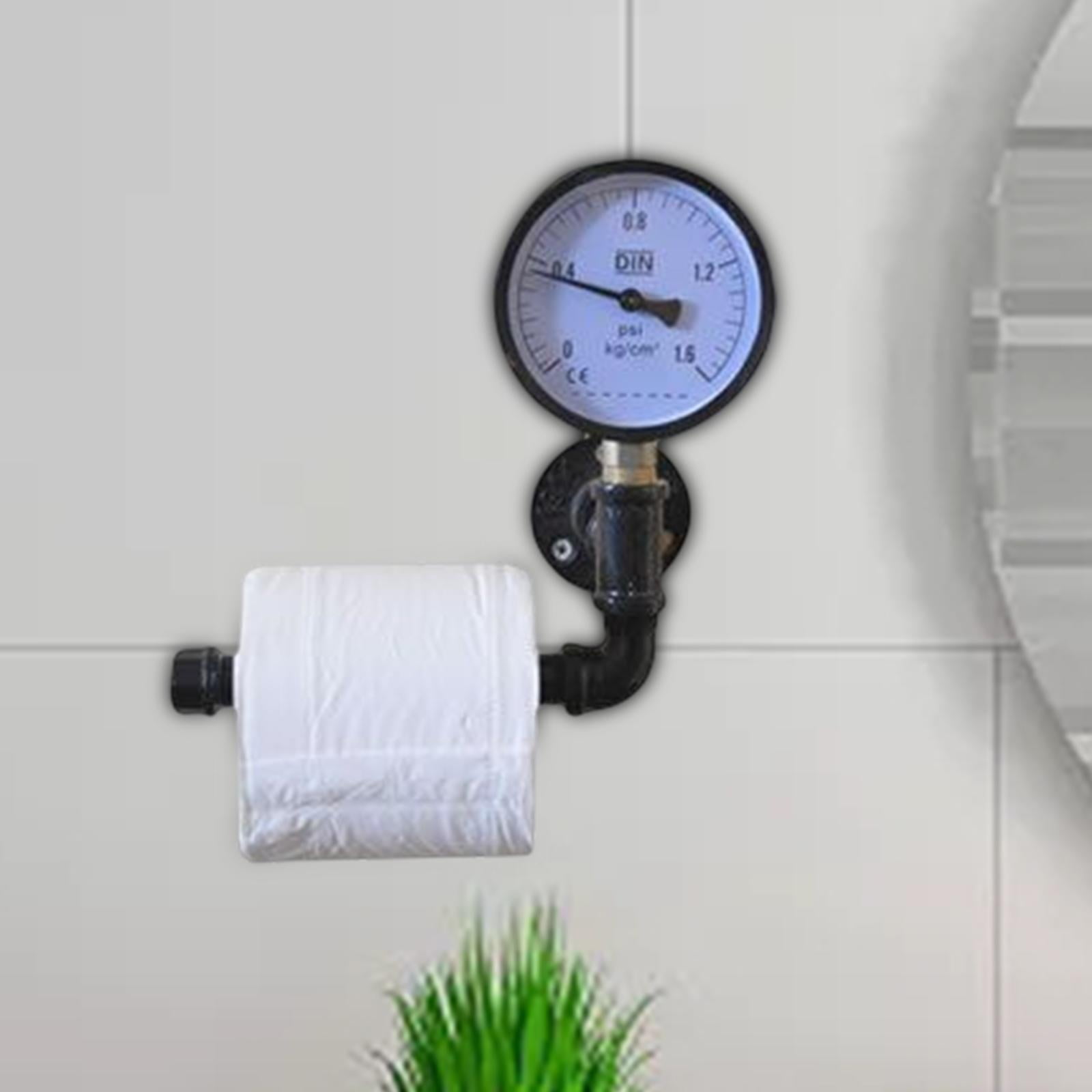Fiocias Retro Toilet Paper Roll Holder Mounted Shelf Paper Shelf Industrial Toilet Paper