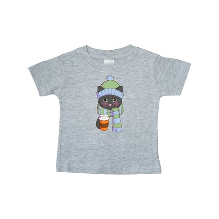 

Inktastic Cute Black Cat in Scarf and Hat Gift Baby Boy or Baby Girl T-Shirt