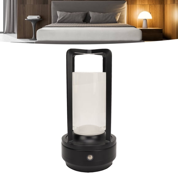Cordless LED Desk Lamp, Touch Control Cordless LED Table Lamp Portable LED Touch Lamp with Fabric Shade For Dining Bedside Bathroom