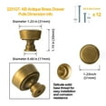 thumbnail image 2 of Goo-Ki 1.23 Inches Diameter Antique Brass Kitchen Cabinet Knobs, Vintage Drawer Handles Closet Classic Retro Kitchen Hardware for Bedroom, 6 Pack, 2 of 8