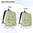 thumbnail image 2 of Bingfone Cute Chubby Frog Print Canvas College Laptop Backpack, Large Capacity Lightweight College Bookbag Casual Daypack-, 2 of 5