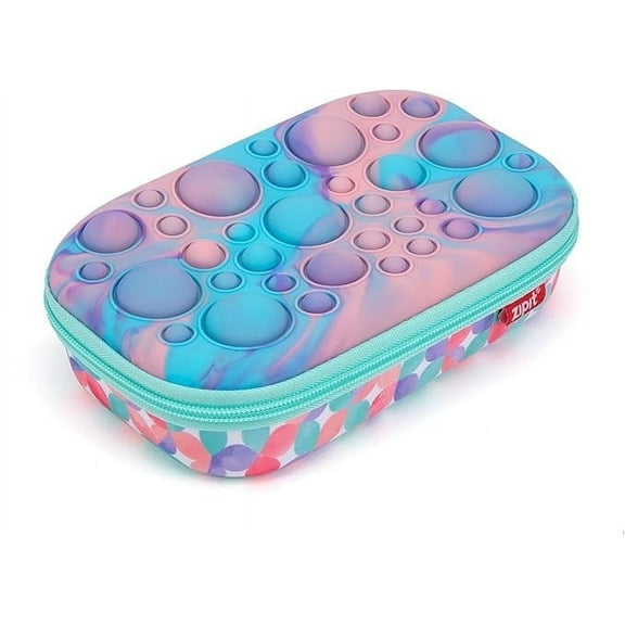 ZIPIT Bubble Pencil Box for Girls | Fidget Case | Silicon Sensory Push It Case | Large Capacity Pencil Case (Teal Purple)