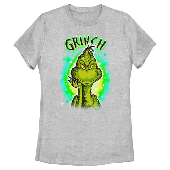 Women's Dr. Seuss Airbrush Grinch Graphic T-Shirt