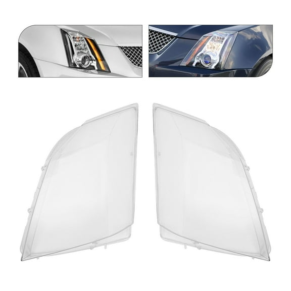 TFCFL For 2008-2013 Cadillac CTS Clear Front Headlamp Lampshade Transparent Pair Headlight Lens Covers