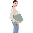 thumbnail image 5 of Mosiso Polyester Vertical Style Water Repellent Laptop Sleeve Case Bag Cover with Pocket for MacBook Air 15 inch M3 A3114 M2 A2941 2023 2024 / Pro 15 inch A1990 A1707, Antique Green, 5 of 5