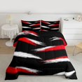 thumbnail image 2 of Homewish Stripe Line Pattern Bedding Comforter Set,Modern Graffiti Geometric Twin Comforter Sets,Black Red White Bedding Set For Girl Teens,Breathable Home Decor Reversible,2pcs, 2 of 8