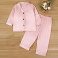 thumbnail image 2 of THDHVS Girls' Clothing Sets Toddler Baby Kids Spring Boys Girls Solid Color Long sleeve Home Wear Clothes Suit Pink 7-8 Years, 2 of 8