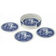 thumbnail image 3 of Spode Blue Italian 4 Piece Ceramic Coasters with Holder, 3 of 5