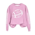 thumbnail image 5 of HWRETIE Oversized Fleece Hoodie Sweatshirt,Ladies' Printed Baseball Pullover Sweatshirt Round Neck Long Sleeve Fashion Casual Loose Fit Fall Top Pink, 5 of 5