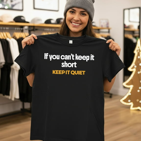 If You Can’t Keep It Short, Keep It Quiet T‑Shirt — Funny Quote Graphic Tee