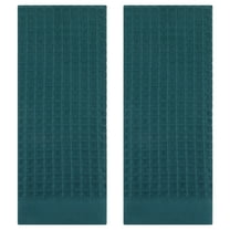 REGALWOVEN Cotton Hand Towel Set of 2, Solid Waffle Hand Towels, Soft Absorbent Towels for Bathroom, Hotel and Spa Dark Green 14" x 30"