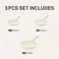 thumbnail image 4 of Chef Power 3 Pcs Non-Stick Ceramic Pots and Pans Set, with Stainless Steel Light Gold Handles, Cream White, Dishwasher and Oven Safe, 4 of 4