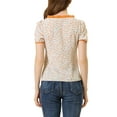 thumbnail image 3 of Allegra K Women's Vintage Floral Contrast Color Lace Square Neck Blouse Top, 3 of 6