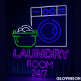 thumbnail image 3 of Glowneon Laundry Room 24/7 Neon Sign, Laundry Led Sign, Washhouse Art, 3 of 5