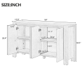 thumbnail image 4 of Tcbosik 4 Door Sideboard Buffet Cabinet, Kitchen Storage Cabinet with Adjustable Shelves, Cupboard Console Table, Accent Cabinet for Dining Room, Living Room, Entryway, Natural, 4 of 9