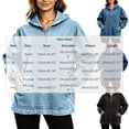 thumbnail image 3 of IUYRTFE Women Denim 1/4 Zip Hooded Pullover Long Sleeve Loose Fit Top with Pockets, 3 of 8