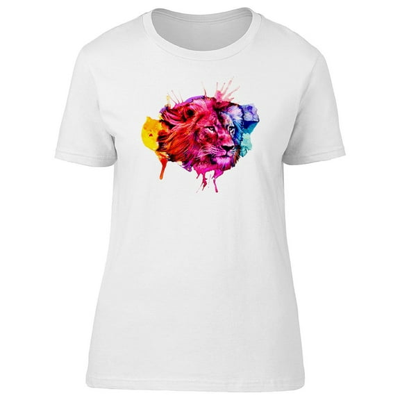 Amazing Colorful Lion Sketch T-Shirt Men -Image by Shutterstock, Male Large