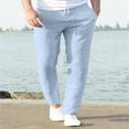 thumbnail image 3 of Eashery Men Pants Casual Slim Fit Slim Fit Workday Khaki Flex Pants Elastic Bottom Sweatpants Sweatpants for Men (Sky Blue,Small), 3 of 4