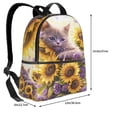thumbnail image 4 of Lsque Daisy Sunflower Lazy Cat Pattern Backpack – School Travel Canvas Daypack with Ergonomic Padded Straps, Multiple Compartments & Leather Handle, 4 of 5