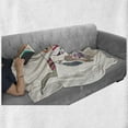 thumbnail image 6 of Tribal Soft Flannel Fleece Throw Blanket, Texas Longhorn Steer Cow Skull Style Colorful Feathers Hanging on Horns, Cozy Plush for Indoor and Outdoor Use, 50" x 70", Multicolor, by Ambesonne, 6 of 6