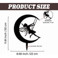 thumbnail image 2 of 1pc Fairy Garden Decor Moon Swing Black Silhouette Outdoor Lawn Pots Decor Elves Metal Garden Stakes Decorative Metal Yard Art for Yard Patio Trees Gift for Gardeners Mother's Day Black, 2 of 9