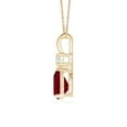thumbnail image 2 of Angara Natural 1.15 ct Ruby Teardrop Pendant Necklace for Women in 14K Yellow Gold (Size-8x6mm) - July Birthstone Jewelry | Ruby V-Bale Pendant, 2 of 9