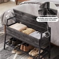 thumbnail image 3 of Banco de Zapatos Negro, Banco de Entrada con Caja de Almacenamiento Abatible HOMEMAKE FURNITURE Industrial, 3 of 5
