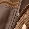 thumbnail image 7 of Zpanxa Kids Corduroy Sherpa Collar Jacket Boys Patchwork Button Up Warm Winter Bomber CoatKhaki 2 Years, 7 of 7